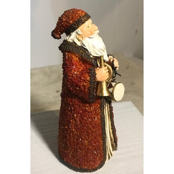 Vintage Santa Claus Figurine With Trumpet & Drum 7 Inch Tall Holiday Decoration - Picture 3 of 7